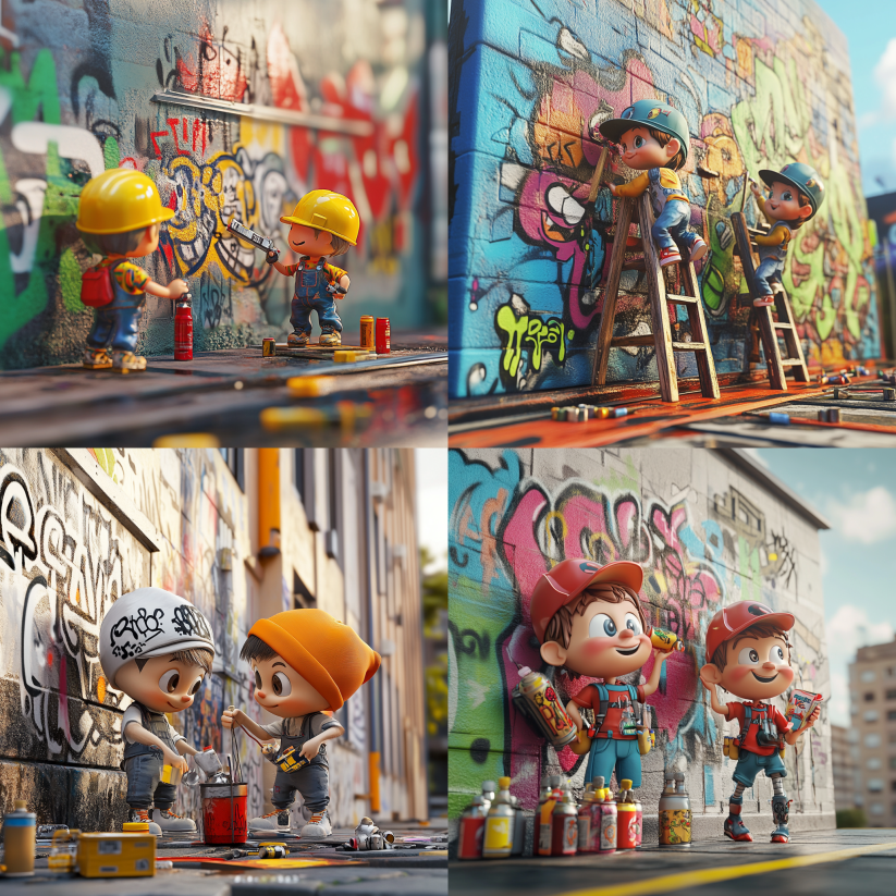 FluentPix's tweet photo. render, 3D little helpers doing graffitti

#midjourney

https://t.co/ycJK5adZBO https://t.co/D9eXyQcloT