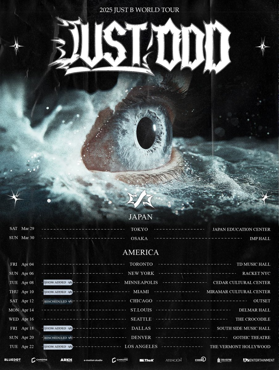 [#도염] 
You say you wanna be happy, but who’d be dumb enough to miss the JUST ODD TOUR?

#JUSTB #저스트비 #justb #DY #전도염 #doyum
#justodd #Japan #america #tour
#kid #bullet #Chest #doomdoomdoom