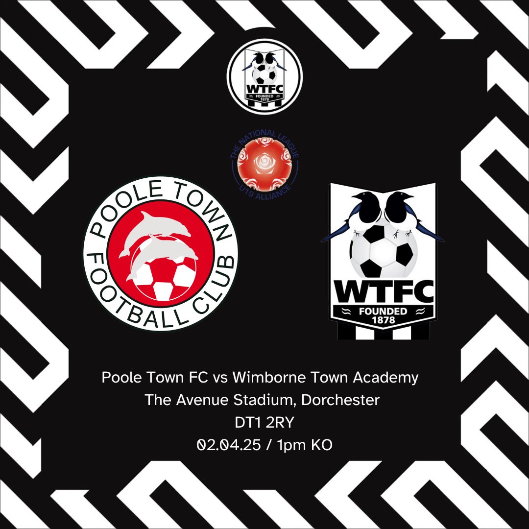 WTFC Academy (@wtfc_academy) on Twitter photo MATCH DAY:
Today is local derby day as we travel to <a href="/PooleTownFC/">Poole Town FC 🐬</a> in the <a href="/nationallgeU19/">NL Under 19 Alliance</a>
🆚 Poole Town FC
⚽️ National Youth
Alliance League
🏟️ The Avenue Stadium,
Dorchester
📍 DT1 2RY
🗓️ 02.04.2025
⏰ 1pm KO
#upthemagpies🥧 MATCH DAY:
Today is local derby day as we travel to <a href="/PooleTownFC/">Poole Town FC 🐬</a> in the <a href="/nationallgeU19/">NL Under 19 Alliance</a>
🆚 Poole Town FC
⚽️ National Youth
Alliance League
🏟️ The Avenue Stadium,
Dorchester
📍 DT1 2RY
🗓️ 02.04.2025
⏰ 1pm KO
#upthemagpies🥧