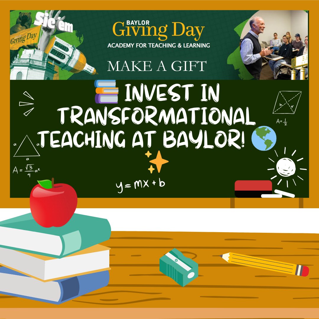 BaylorATL's tweet image. 📚 Transform Teaching, Impact Students! 🎓

📅 April 2, 2025—Your chance to support faculty excellence at Baylor!

Your gift fuels innovative teaching &amp;amp; research, shaping future leaders! 💡🔗: bit.ly/4l9dsQ1
#BaylorATL #TransformationalTeaching #FacultyExcellence