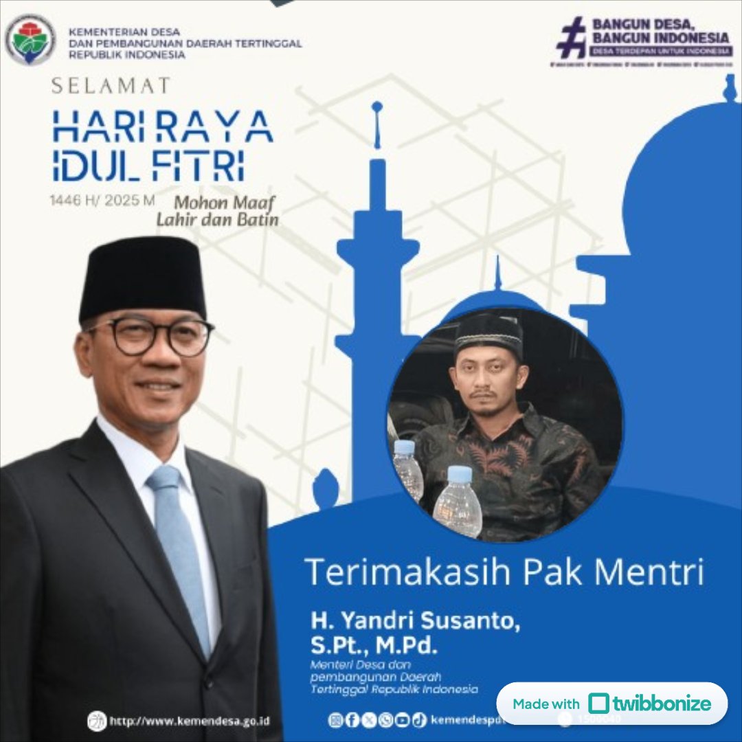 โณ๐'๐๐ฝ๐พ ๐
๐ฟ๐ฟ (@abdullmuthy) on Twitter photo Selamat hari raya idul fitri 1446 H ..
#TerimaKasihPakYandriSusanto
<a href="/prabowo/">Prabowo Subianto</a>
<a href="/YandriSusanto27/">Yandri Susanto</a>
<a href="/ArizaPatria/">Ariza Patria</a>
<a href="/NursaidM/">Nursaid Mustafa</a>
<a href="/kemendespdt/">#BangunDesaBangunIndonesia</a>
@DesaPesonaNusantara Selamat hari raya idul fitri 1446 H ..
#TerimaKasihPakYandriSusanto
<a href="/prabowo/">Prabowo Subianto</a>
<a href="/YandriSusanto27/">Yandri Susanto</a>
<a href="/ArizaPatria/">Ariza Patria</a>
<a href="/NursaidM/">Nursaid Mustafa</a>
<a href="/kemendespdt/">#BangunDesaBangunIndonesia</a>
@DesaPesonaNusantara