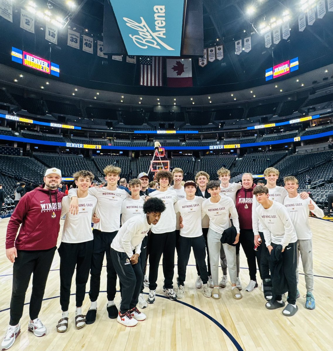 Recognizing these fellas at the Nuggets game as the State Champs!