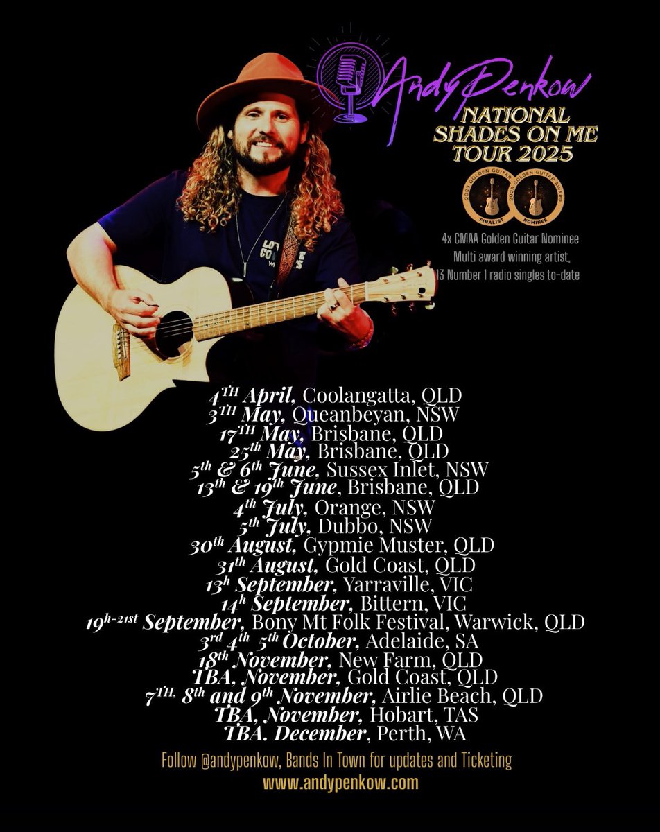 Exciting news! 🎉 I’m heading out on my 3rd nation tour! Can’t wait to hit the road and share some unforgettable moments with all of you. Check out my Bands in Town for all the dates, venues, and collaborations! More local shows to be announced later in the year, so stay tuned!