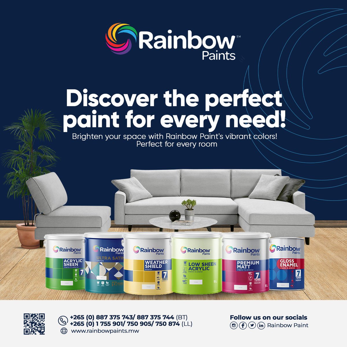rainbowpaintsmw's tweet image. Find your perfect shade! From bold to subtle, we’ve got the paint for every space. ✨ 
#RainbowPaints #ColorYourWorld #PerfectMatch #Paints