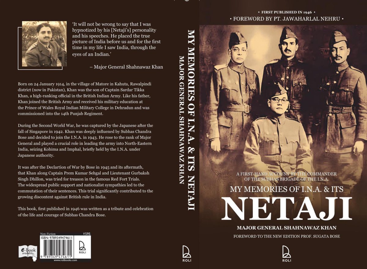 The reprint of My Memories of I.N.A. &amp; Its Netaji by Major General Shahnawaz Khan.
A firsthand account of courage, sacrifice, and the fight for India’s freedom. With a foreword by Pandit Jawaharlal Nehru, this edition is published by <a href="/RoliBooks/">ROLI</a> and will be available soon