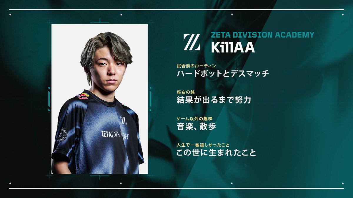 本日のZETA DIVISION ACADEMY @zetadivision 注目選手はこちら