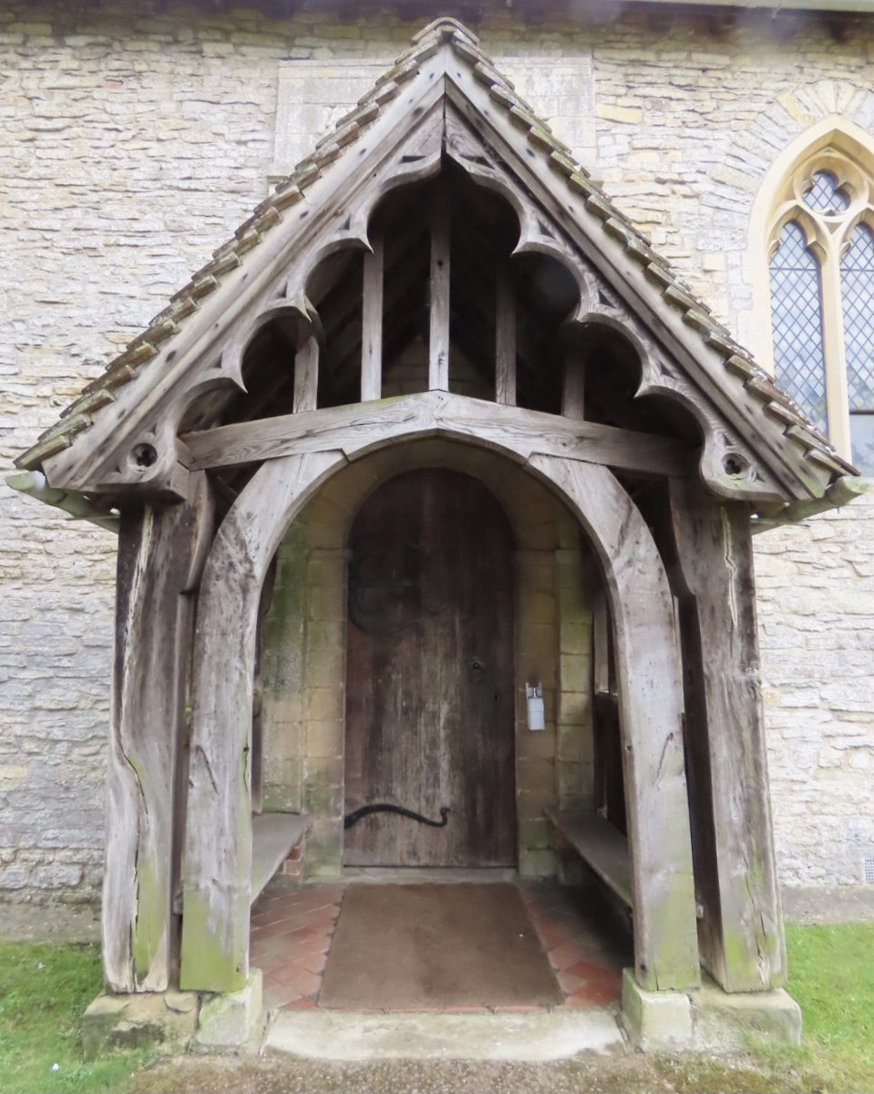 PosyHill1's tweet photo. #woodensday 
The porch of St Edmund’s church, Stoulton, Worcs., a particularly pleasing part of A.E.Perkins’ 1848 restoration. https://t.co/oaK8UJszJS