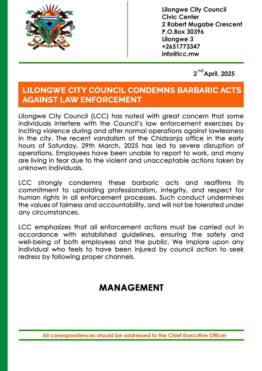LilongweCityCouncil tweet media