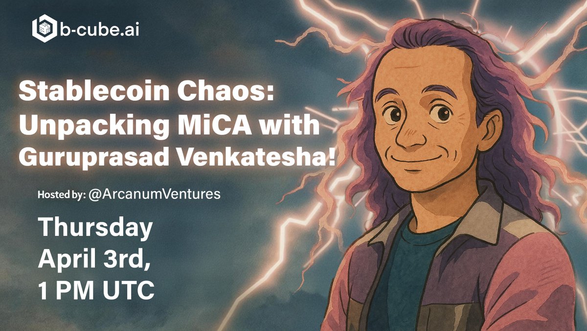 Bcubeai's tweet photo. 🌞 Good morning, b-cubeians! Stablecoin chaos got you curious? 

Join our CEO @Guru_BCUBE on Thursday, April 3rd, 1PM UTC with @ArcanumVentures to unpack MiCA regs and the future of $USDC & $USDT. Plus, USDC trade glitches on https://t.co/Gf5PoEkatR? Fixed! 
Tell us if they pop up again. Our AI agents keep your trades slick

join the sharpest platform now! 🚀 

#Crypto #AITrading #bCubeAI