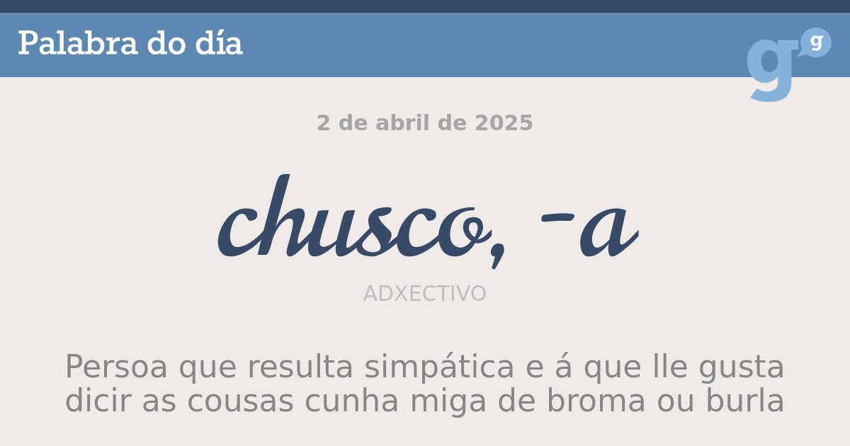 PortalPalabras's tweet photo. A voz #chusco/a pode significar #simpático/a, ademais de ser un bolo de pan. #palabradodía
- https://t.co/Hz9ZiY9iHh https://t.co/f1LGQUzrPf