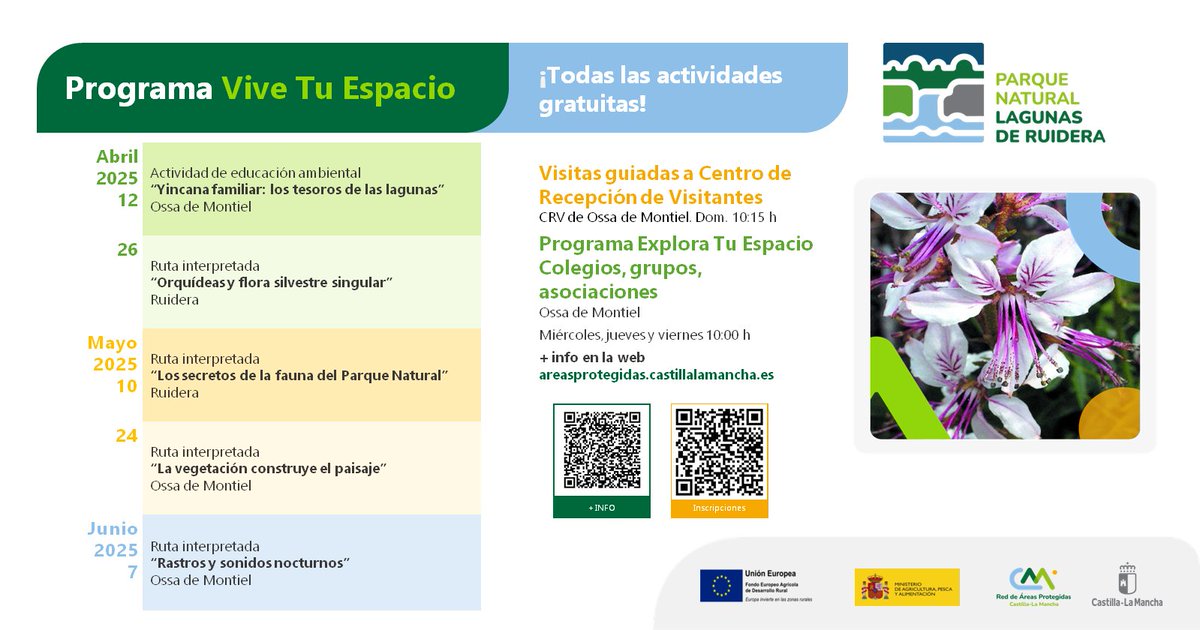 Cartel del programa Vive tu Espacio, con una actividad más programada.