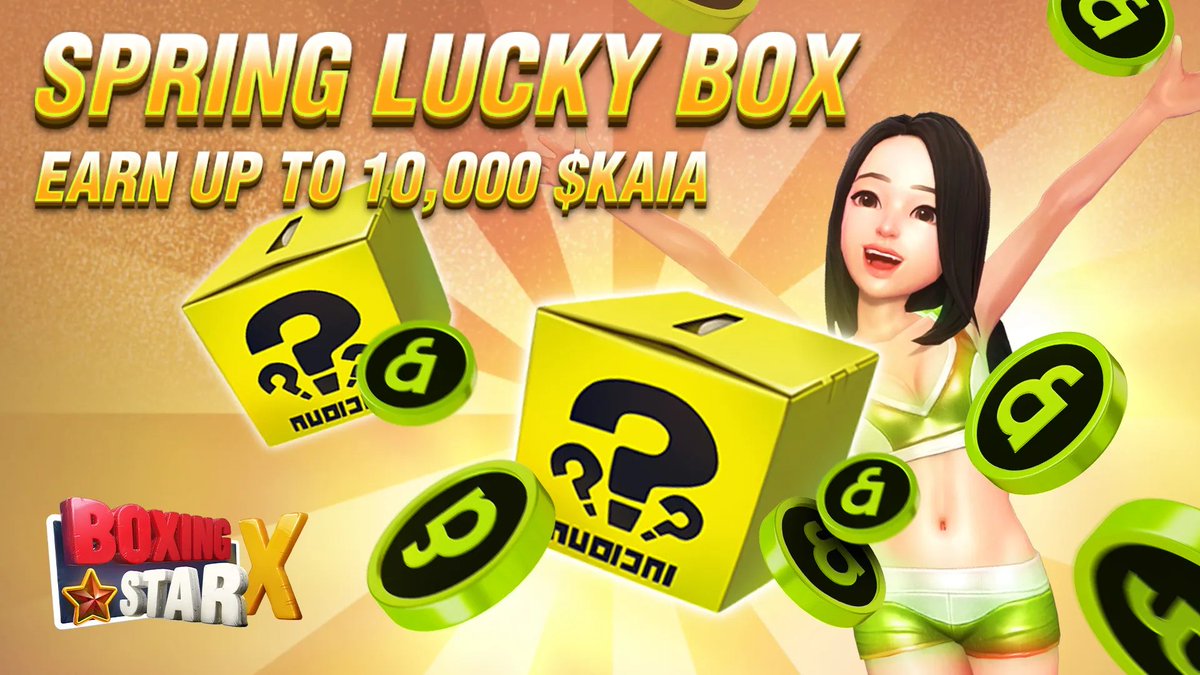 🌸 Open your Spring Lucky Box to win up to 10,000 $KAIA

Spring is here, and we’ve prepared Spring Lucky Box for the Champions.

Play one match a day to unlock your shot.

Win 100 $KAIA every day, and win 10,000 $KAIA Jackpot raffle!

⏰ Event Period: 4/2 5:00AM UTC - 4/16 0:00AM