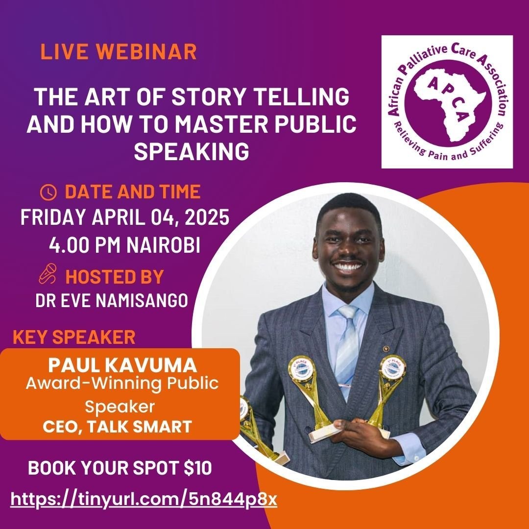 APCA (@apcassociation) on Twitter photo Master the art of Storytelling & Public Speaking!
Storytelling bridges words & emotions, turning simple messages into unforgettable experiences.
Join the interactive webinar led by seasoned professionals for just $10! <a href="/africanngos/">AfricanNGOs</a> <a href="/PallChase/">Palliative Care in Humanitarian Aid Situations</a>
Register: t.ly/xvAY- Master the art of Storytelling & Public Speaking!
Storytelling bridges words & emotions, turning simple messages into unforgettable experiences.
Join the interactive webinar led by seasoned professionals for just $10! <a href="/africanngos/">AfricanNGOs</a> <a href="/PallChase/">Palliative Care in Humanitarian Aid Situations</a>
Register: t.ly/xvAY-