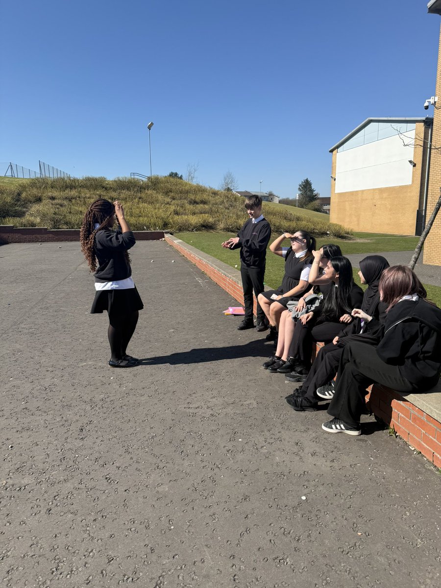 S3 playing a game of “Modern Studies Charades” in the sunshine ☀️💜 <a href="/socialallsaints/">All Saints Team Social</a> <a href="/allsaintsrcsec/">All Saints' RC Secondary</a>