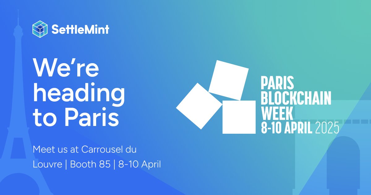 SettleMint is heading to Paris Blockchain Week 2025! Meet us Apr 8–10 at the Carrousel du Louvre, Booth 85 near the Startup Village.

Come meet the team to talk about our Asset Tokenization, Tokenized Deposits &amp; Stablecoins solutions.

#PBW2025
 🔗 hubs.li/Q03fwczR0