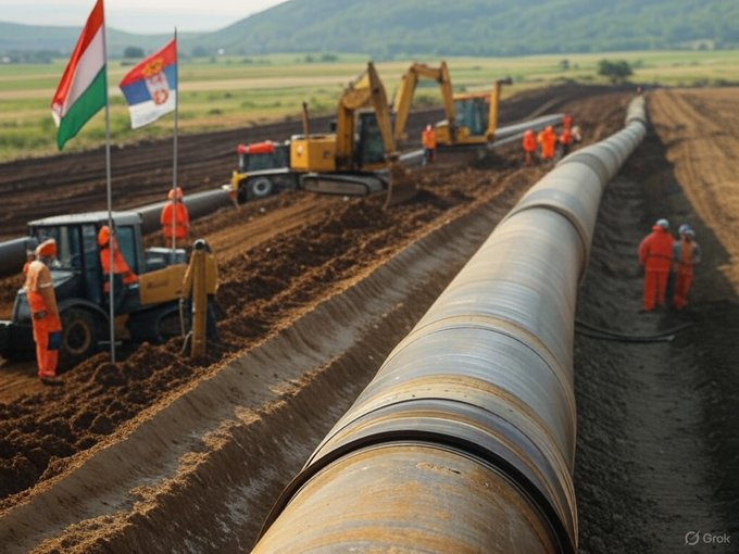ferozwala's tweet image. #BREAKIN
Construction of the Hungary-Serbia oil pipeline will begin in late 2025 or early 2026 and be fully operational by 2028: Hungarian Foreign Minister #Péter_Szijjártó said.

#Hungary | #Serbia 
@sputnik_ar #Breaking