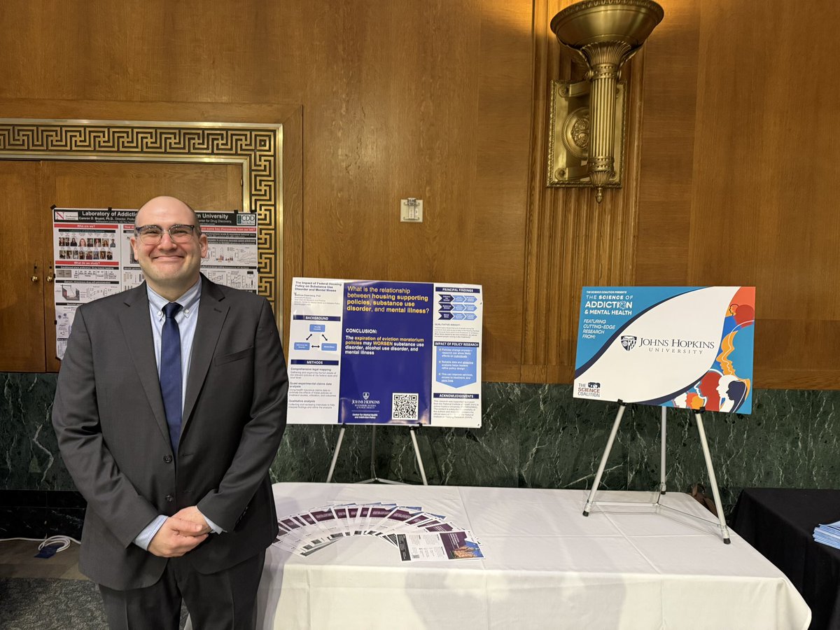 MattDEisenberg's tweet photo. Happy to represent @JHSPH_CMAP @BSPH_HPM @JohnsHopkinsSPH @JohnsHopkins at the @scicoalition breakfast on the science of mental health and addiction at the US Senate this morning! https://t.co/6ywgakZ38x