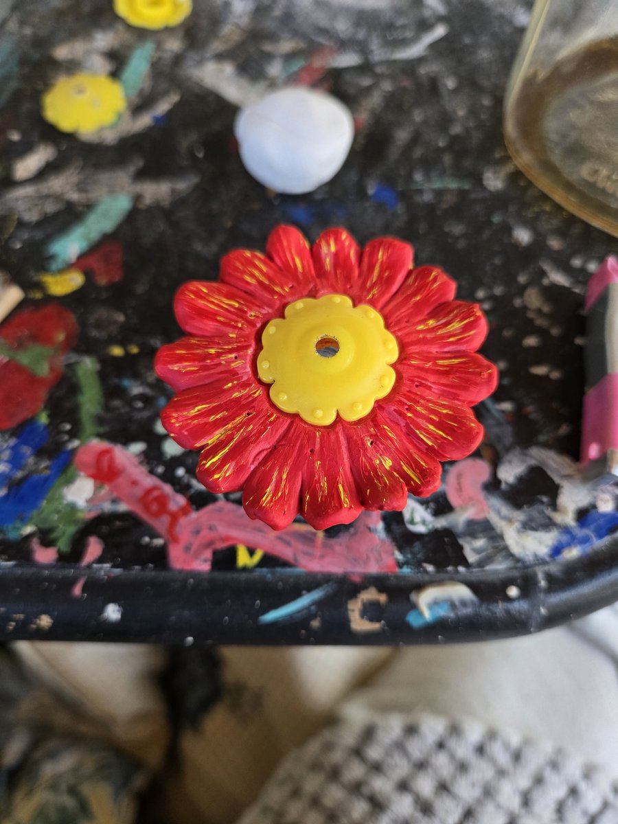 Mini hummingbird feeder project that im working on. The flowers are sculpey clay and I will seal them and coat with beeswax.