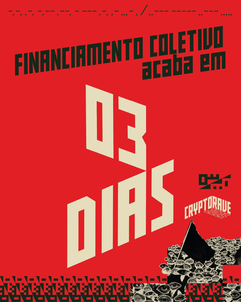 ACORDAMOS COM 90% DA META BATIDA! 💥 
AINDA FALTAM 10%! Temos só mais 3 dias!

Aproveita que virou o cartão para apoiar a CryptoRave!
Apoie pelo Catarse.me/cryptorave2025