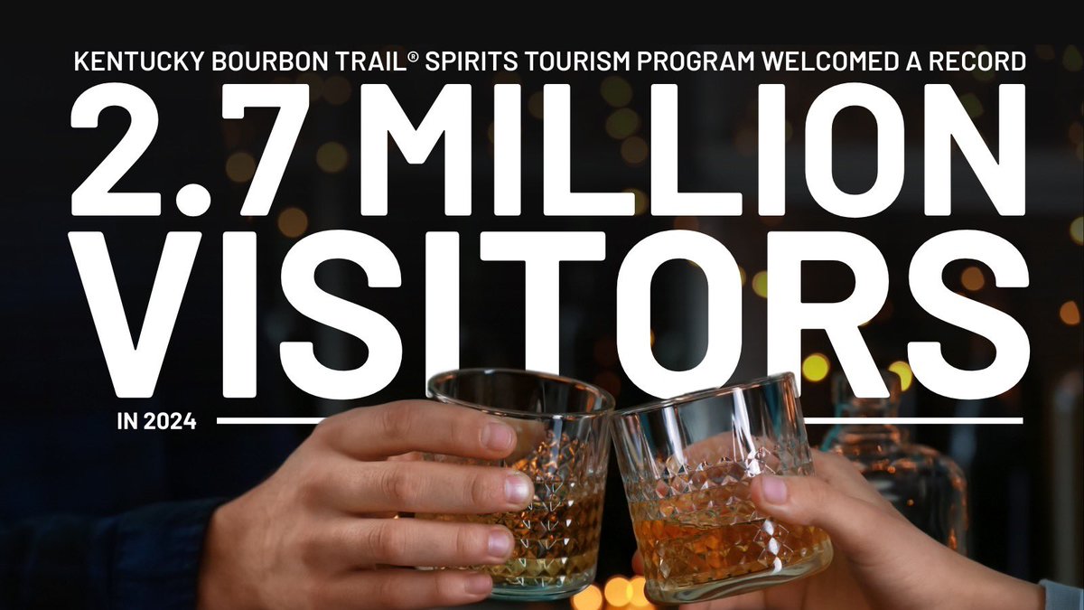 KDA NEWS: @KYDistillers’s @KyBourbonTrail welcomed  a record-breaking 2.7 million visitors in 2024! 🥃 

Cheers to a successful year of #Bourbon and celebrating Kentucky’s rich heritage. 

Read the full announcement: bit.ly/3R2jhkp 

#KYBourbon #TheProofIsHere