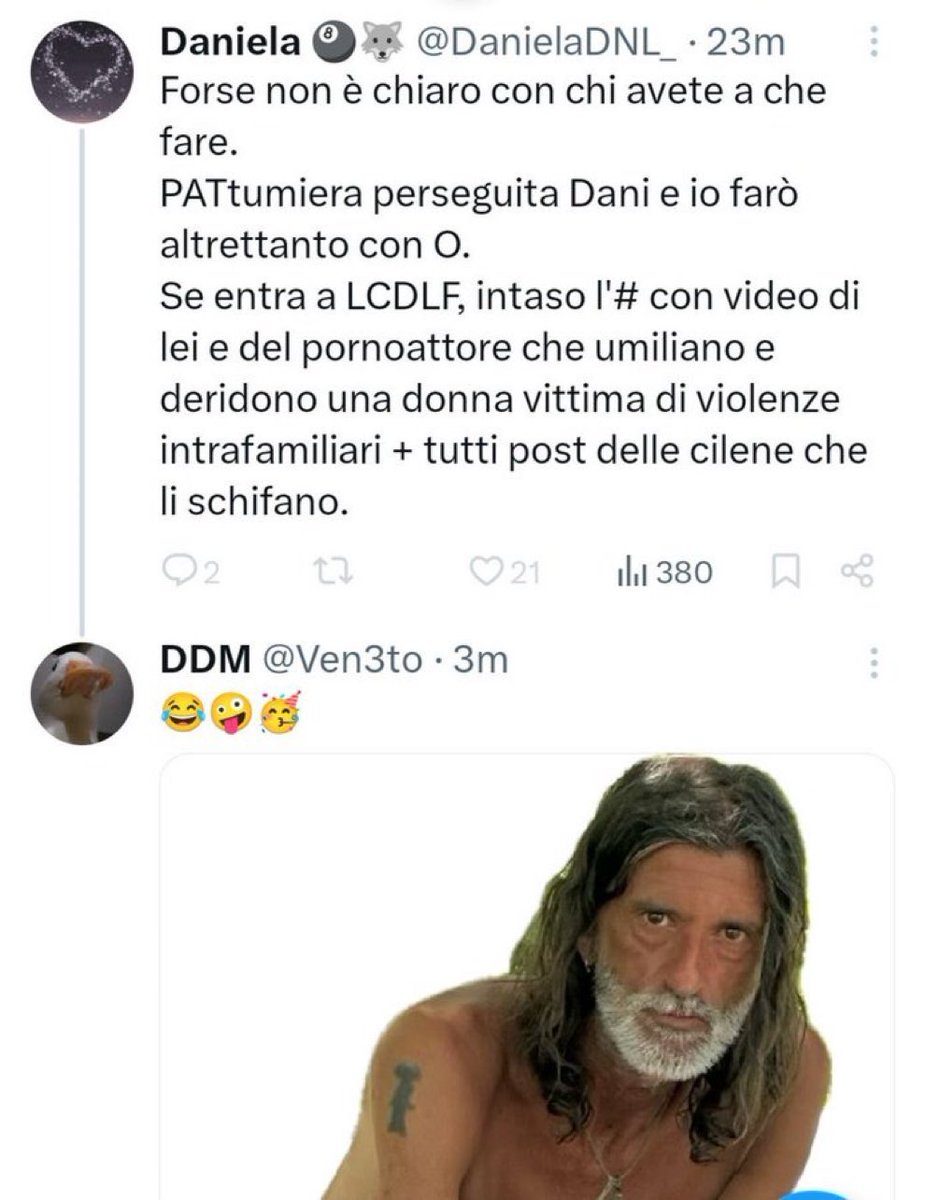 è grave che con tutte le notizie che stanno uscendo in questi giorni si continui a invogliare i fan malati a perseguitare la propria ex