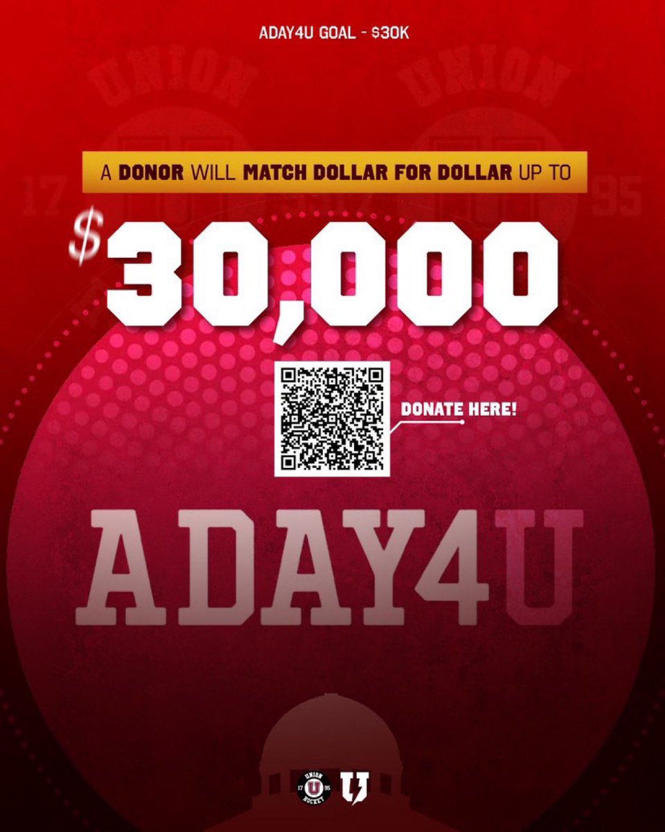 ADAY4U is HERE! Our annual athletics giving day! All designated donations go directly to Union Women’s Hockey! 

Any donation you give will be matched dollar for dollar up to $30,000! Help us reach our goal by donating using the QR code or the link in our bio! #ADAY4U #GOU