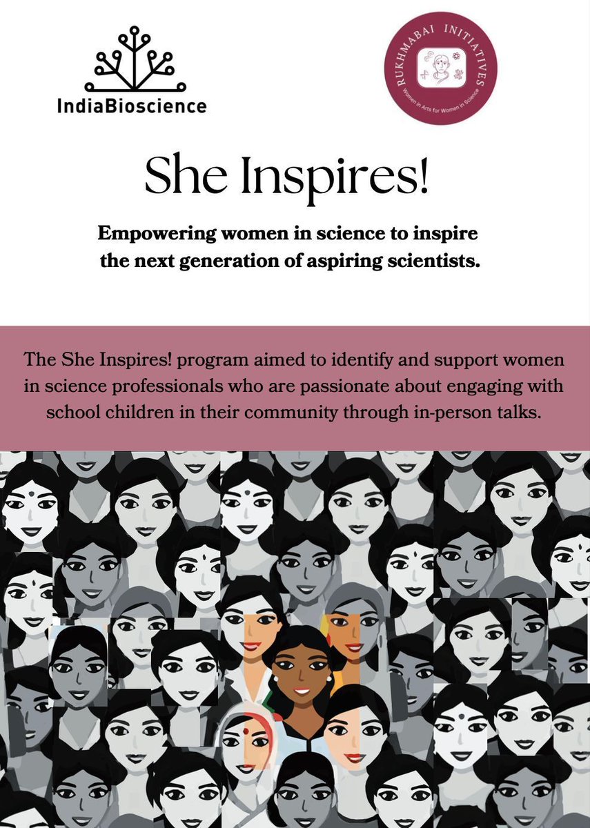IndiaBioscience.org (@indiabioscience) on Twitter photo 📢 We are excited to announce the release of a report on the pilot She Inspires! program
✨The She Inspires! program aimed to identify and support women in science professionals who are passionate about engaging with school children in their community through in-person talks 👩🏻 📢 We are excited to announce the release of a report on the pilot She Inspires! program
✨The She Inspires! program aimed to identify and support women in science professionals who are passionate about engaging with school children in their community through in-person talks 👩🏻