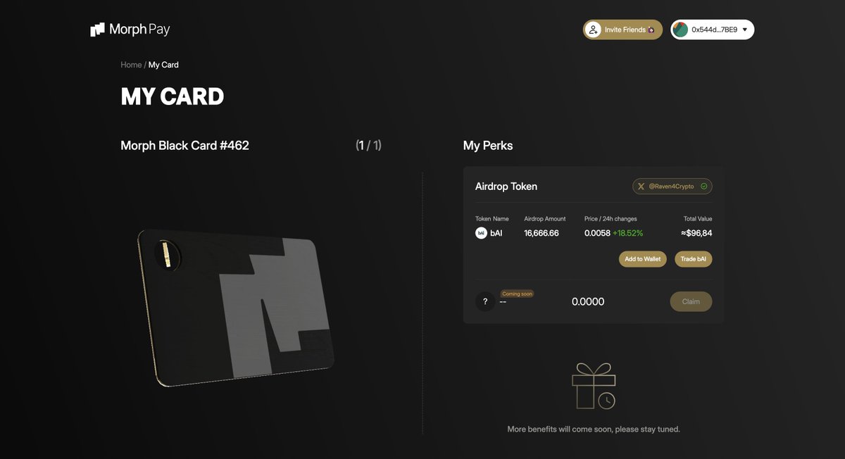 I’m beyond excited to get my hands on the #MorphBlack ! The benefits are just insane—$1M on/off-ramp limits, lifetime-free access, and crazy high APY on deposits.

Can’t wait to complete my KYC and start using it!
<a href="/morphnetwork/"></a> &amp; <a href="/Morph_ZH/">Morph 中文</a> &amp; <a href="/EudemoniaCC/">EudemoniaCC🌷</a>