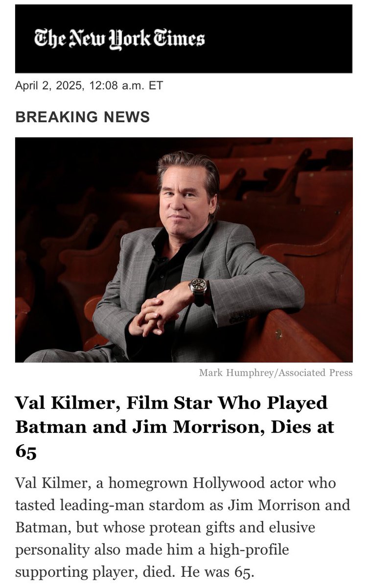 Yasmin S. Portales-Machado (ella/she, Cuba, queer) (@nimlothdecuba) on Twitter photo Ha muerto #Iceman 😭
<a href="/valkilmer/">Val Kilmer</a> era una estrella en la pantalla y en la realidad.
Descansa en Paz
#TopGun #TopGunMaverick Ha muerto #Iceman 😭
<a href="/valkilmer/">Val Kilmer</a> era una estrella en la pantalla y en la realidad.
Descansa en Paz
#TopGun #TopGunMaverick