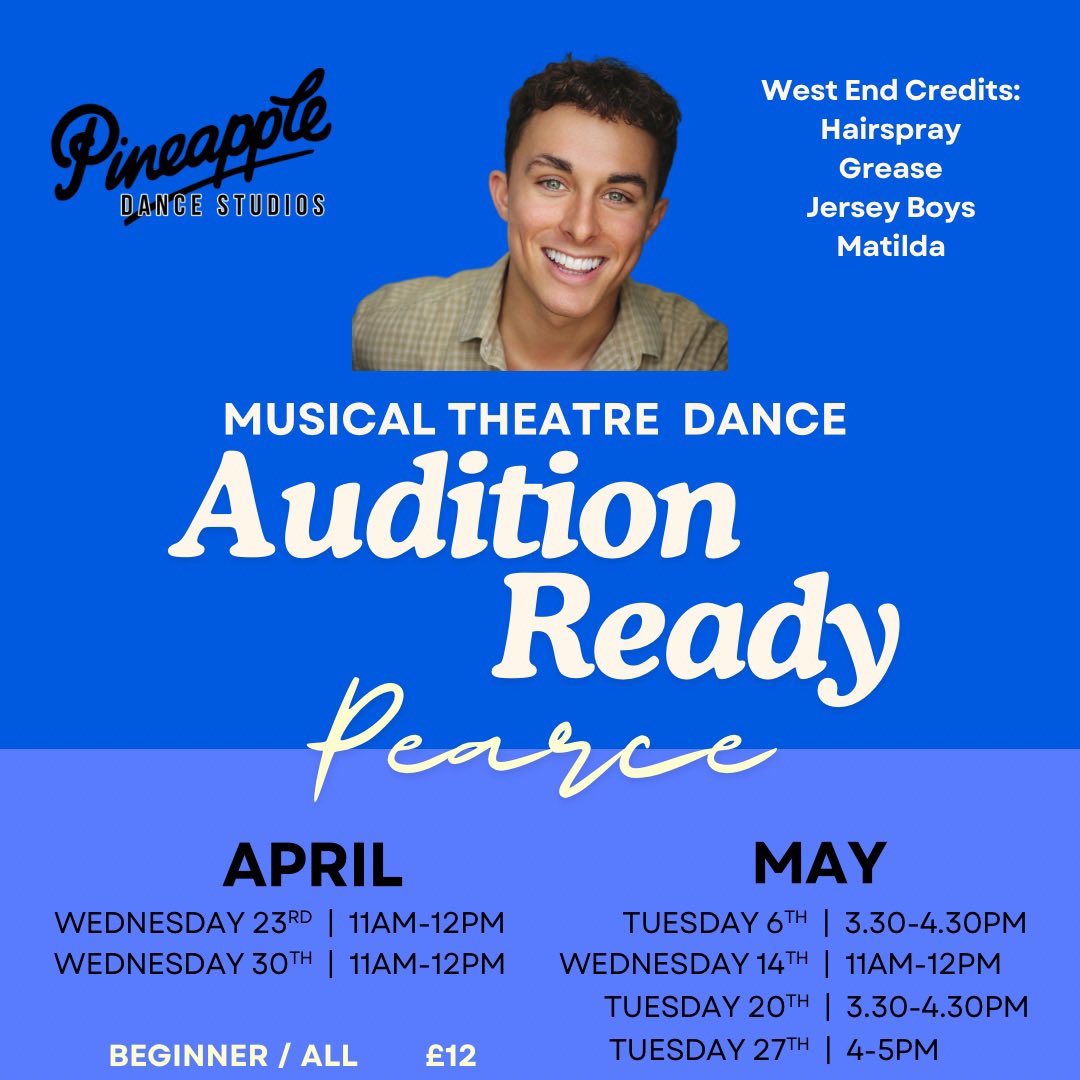 pearcebarron's tweet photo. MY OPEN CLASS RETURNS
‘Audition Ready’ is happening at Pineapple Dance Studios weekly from 23rd April until the end of May. Can’t wait to see familiar faces there and train ahead of upcoming dance/movement castings. All info &amp; booking details on Pineapple website 🙏🏼✨ https://t.co/e8TMA5h9R9