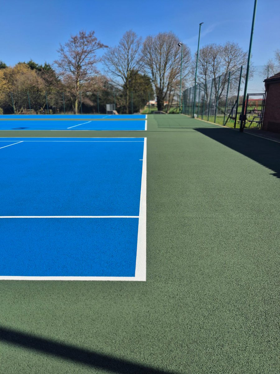 Sportssurfacing's tweet image. Completion this week of our project at Wistow Tennis Club. Works included a new macadam overlay and tennis post sockets, finished off with a new slip resistant acrylic colour coat and lines, all ready for the new tennis season. #happyclient