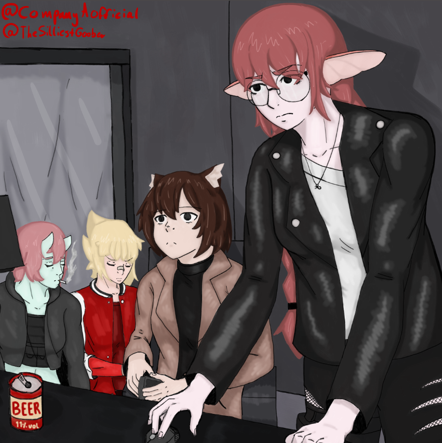 GooberArts's tweet photo. the gang (yet another DAAC fanart this time its decent) #art #digitalart #fanart #daac https://t.co/M344emgoUy