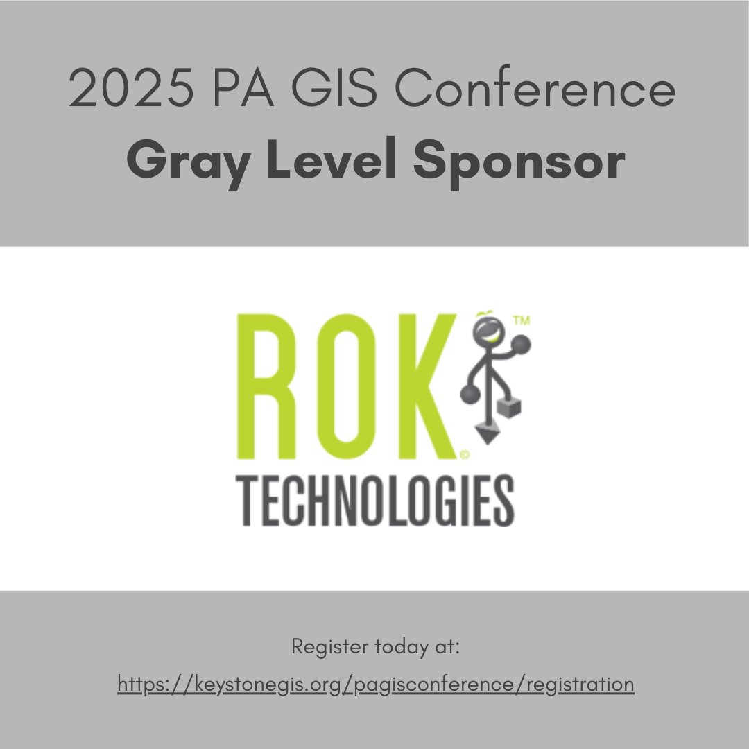Keystone GIS (@keystonegis) on Twitter photo Many thanks to <a href="/roktech/">ROK Technologies</a> for being a Gray Level Sponsor of the 2025 PA GIS Conference!
Learn more about ROK Technologies and their mission at: roktech.net
Register for the 2025 PA GIS Conference here: keystonegis.org/pagisconferenc…
#2025PAGISConf #gis #geospatial Many thanks to <a href="/roktech/">ROK Technologies</a> for being a Gray Level Sponsor of the 2025 PA GIS Conference!
Learn more about ROK Technologies and their mission at: roktech.net
Register for the 2025 PA GIS Conference here: keystonegis.org/pagisconferenc…
#2025PAGISConf #gis #geospatial