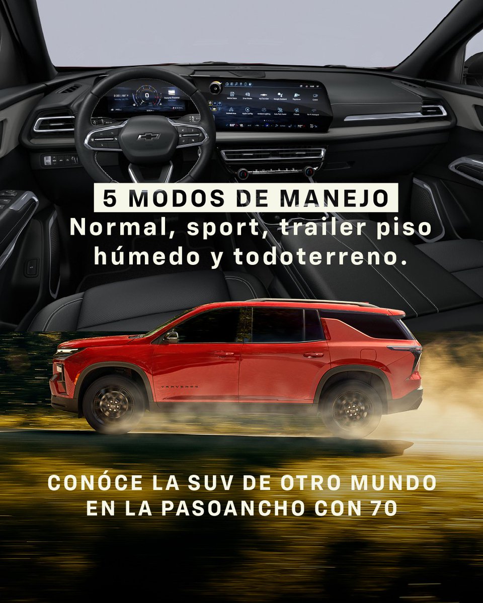 Automarcali's tweet image. 🔥 La nueva Traverse es una SUV de otro mundo porque está equipada con siete puestos y cinco modos de manejo.

📱 Programa por WhatsApp tu cita para conocerla: bit.ly/3127070143.

📍 ¡O ven directamente a nuestra vitrina de la Pasoancho con 70 en #CaliCO!
