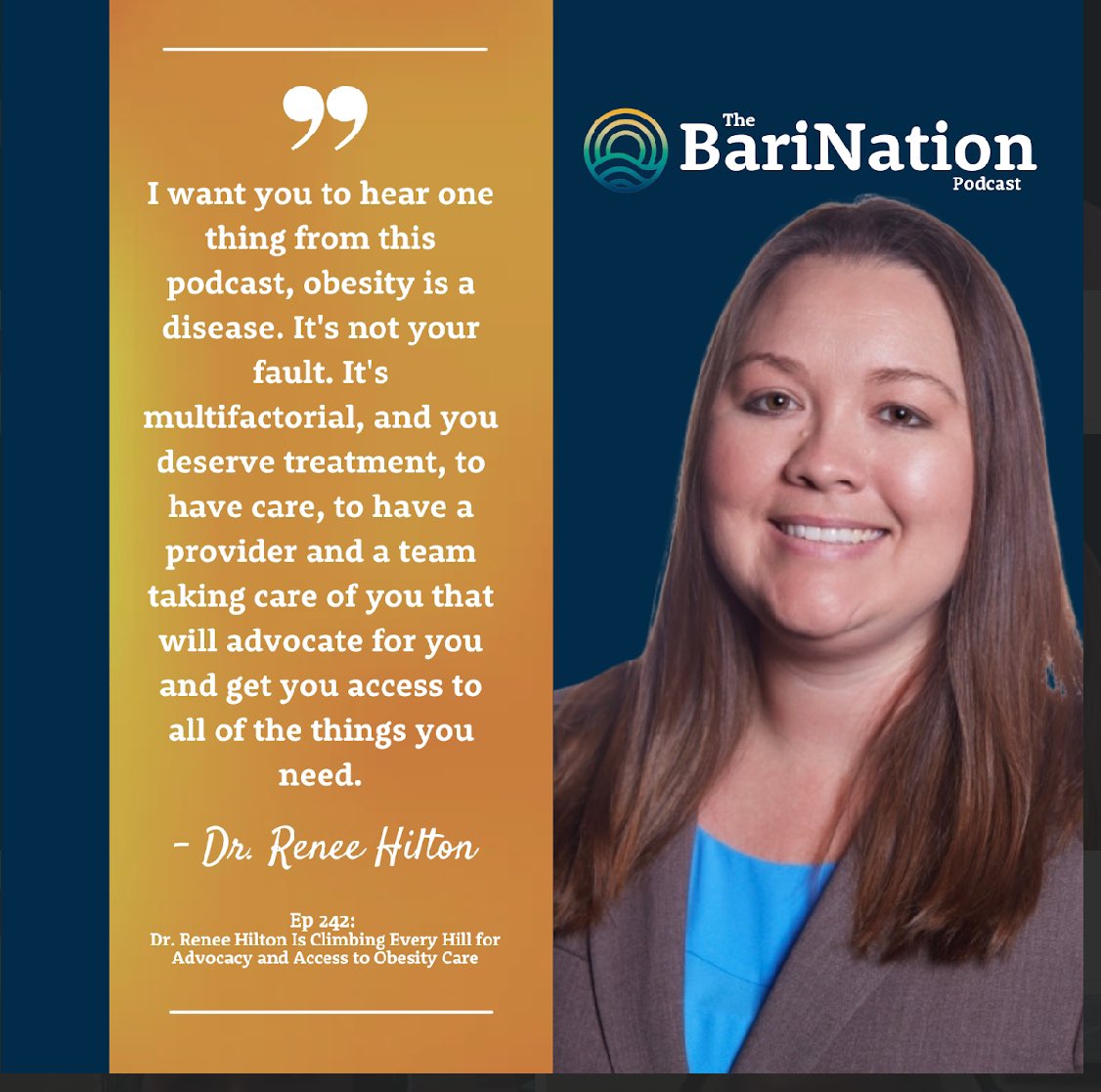 Incredibly grateful to <a href="/BariNation/">BariNation</a> for featuring an entire episode on advocacy! The episode is available today…if you want to learn how to join our mission and team <a href="/ASMBS/">ASMBS</a> then listen and let’s get started!