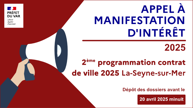 Prefet83's tweet photo. #ContratDeVille | 📢 Appel à manifestation d'intérêt pour le contrat de ville de La Seyne-sur-Mer (Berthe et Centre-ville).
✅ Les projets doivent porter sur au moins 1 des enjeux suivants ➡ Tranquillité publique et sécurité / Éducation et jeunesse / Emploi et insertion professionnelle / Habitat et cadre de vie / Accès aux droits, promotion des valeurs républicaines et lutte contre les discriminations.
🗓 Dépôt des dossiers avant le 20 avril 2025
➕ d'infos 👉 https://t.co/dyi8iG2JCM