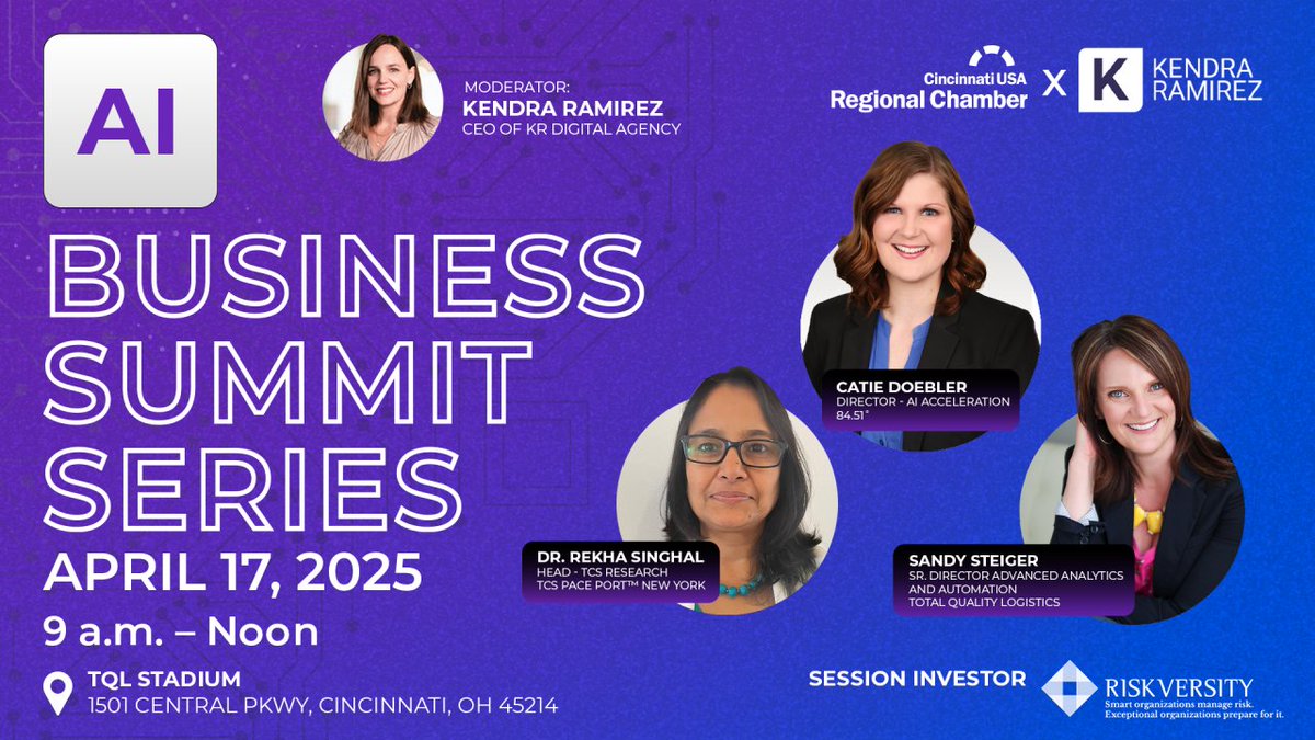 Kendra Ramirez (@kendraramirez) on Twitter photo AI for Enterprise hosted by <a href="/CincyChamber/">Cincinnati Regional Chamber</a>.
Top AI Leaders from 84.51, TQL and TCS!
#cincinnati #cincyai
portal.cincinnatichamber.com/s/community-ev… AI for Enterprise hosted by <a href="/CincyChamber/">Cincinnati Regional Chamber</a>.
Top AI Leaders from 84.51, TQL and TCS!
#cincinnati #cincyai
portal.cincinnatichamber.com/s/community-ev…