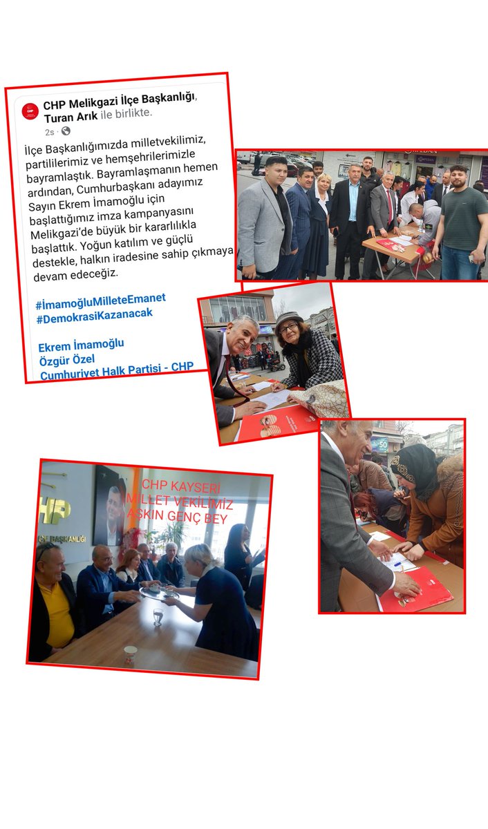 <a href="/Songlafak6/">Songül Şafak</a> 
Kayseri 

#İmamoğluMilleteEmanet
#DemokrasiKazanacak

<a href="/herkesicinCHP/">CHP 🇹🇷</a> 
<a href="/chpmelikgazi/">CHP MELİKGAZİ İLÇE BAŞKANLIĞI</a>