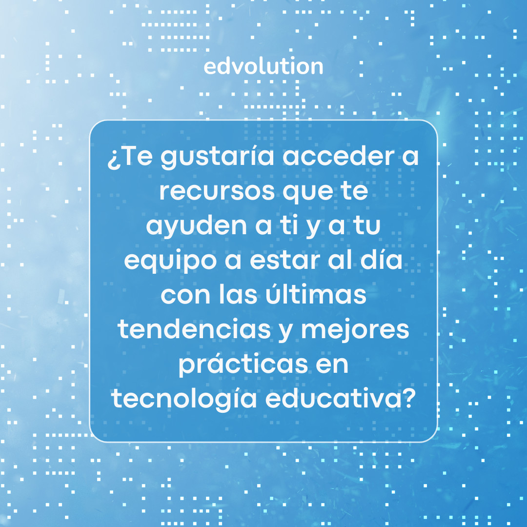EdvolutionEs's tweet image. ¿Te gustaría acceder a recursos que te ayuden a ti y a tu equipo a estar al día con las últimas tendencias y mejores prácticas en tecnología educativa? 💻 Lectura de 1 minuto bit.ly/Edcompanion

#Edvolution #RecursosEdcompanion #GestiónEscolar #CoordinaciónAcadémica