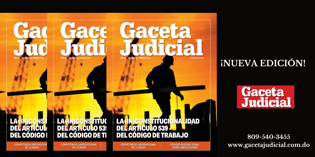 Ya está disponible en línea la edición número 429 de #GacetaJudicial.  Puede encontrarla en gacetajudicial.com.do