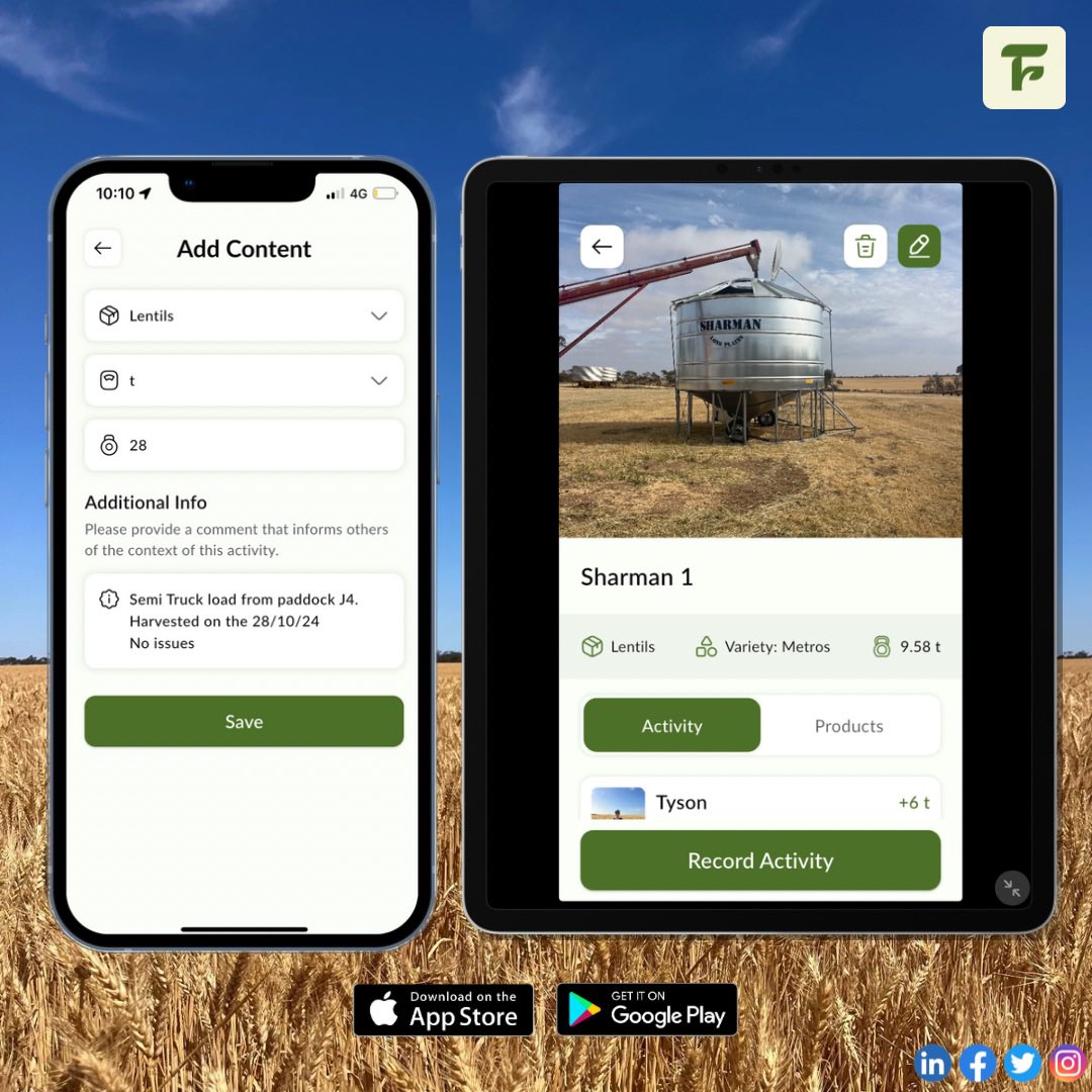 See why farmers across Australia are making the switch to FarmTrak! 

Smarter storage management, low annual costs, and a 7-day free trial - try it today and take the hassle out of managing your on-farm storage. 🌾

Available on the Apple and Google Stores 📱 

#FarmTrak