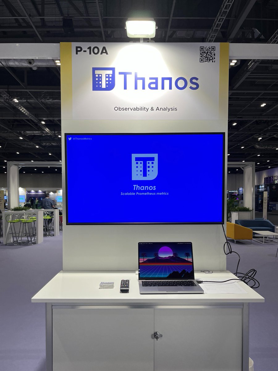 Good morning from #KubeCon London! 🇬🇧

We are at kiosk 10A in the Project Pavilion until 3 pm!
Come chat about scalable metrics and get your questions answered! 💜