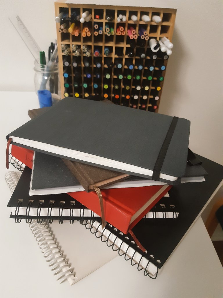 That would be about one year of daily drawing practice (the top three aren't quite done though). Much like in music, 90% of what I produce is "a bit shit" but I take solace in the fact that with discipline and time that percentage starts moving in the right direction.