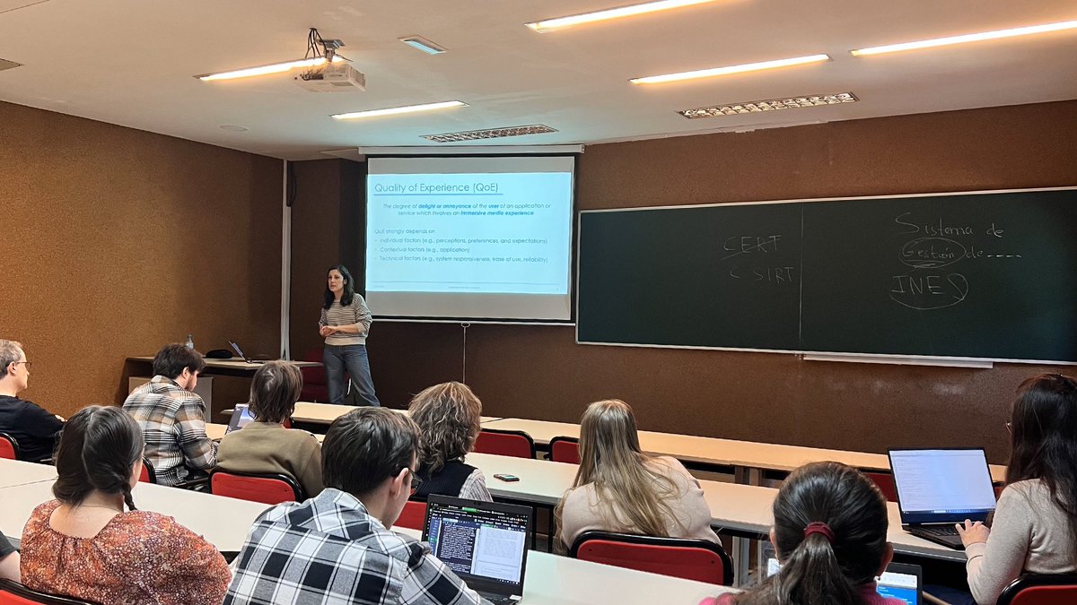 GTI_Dem-3DTV (@gti_dem3dtv) on Twitter photo #SpeakingInTheKeyOfScience Exploring the Future of Immersive Media: GTI's Seminar on QoE, VR Challenges, and Multisensory Integration with Sara Baldoni.
short.upm.es/noq5q
#AI #XR #VR #ImmersiveTech #GTIEvents #GTIResearch #GTISeminars #Innovation <a href="/La_UPM/">Universidad Politécnica de Madrid</a> <a href="/telecoupm/">ETS de Ingenieros de Telecomunicación - UPM</a> #SpeakingInTheKeyOfScience Exploring the Future of Immersive Media: GTI's Seminar on QoE, VR Challenges, and Multisensory Integration with Sara Baldoni.
short.upm.es/noq5q
#AI #XR #VR #ImmersiveTech #GTIEvents #GTIResearch #GTISeminars #Innovation <a href="/La_UPM/">Universidad Politécnica de Madrid</a> <a href="/telecoupm/">ETS de Ingenieros de Telecomunicación - UPM</a>