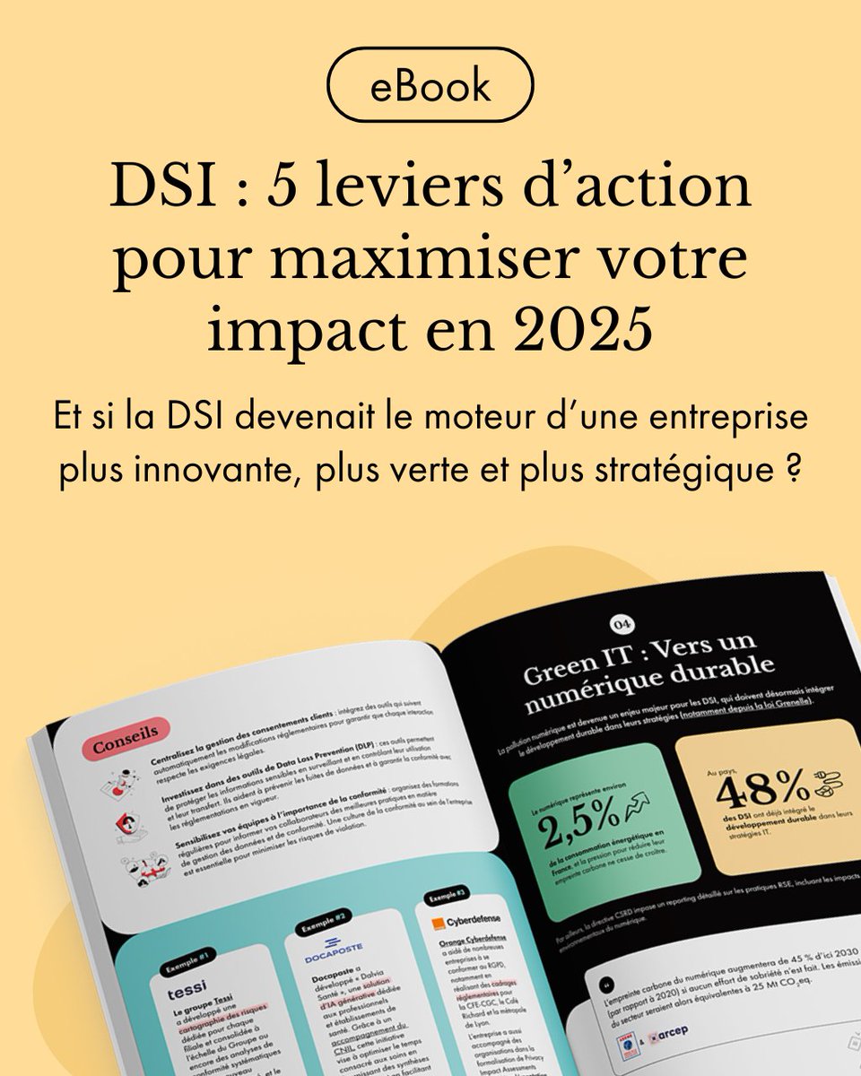 #DSI : #Cybersécurité, #IA, #cloud, #conformité, #GreenIT… Vous êtes sur tous les fronts.

Mais les attentes montent encore : perf, durabilité, innovation…

🎯 Comment garder le cap stratégique sans perdre pied ?

📘 Un guide co-créé avec #REPUBLIKIT ↓
bit.ly/4iM6IWw