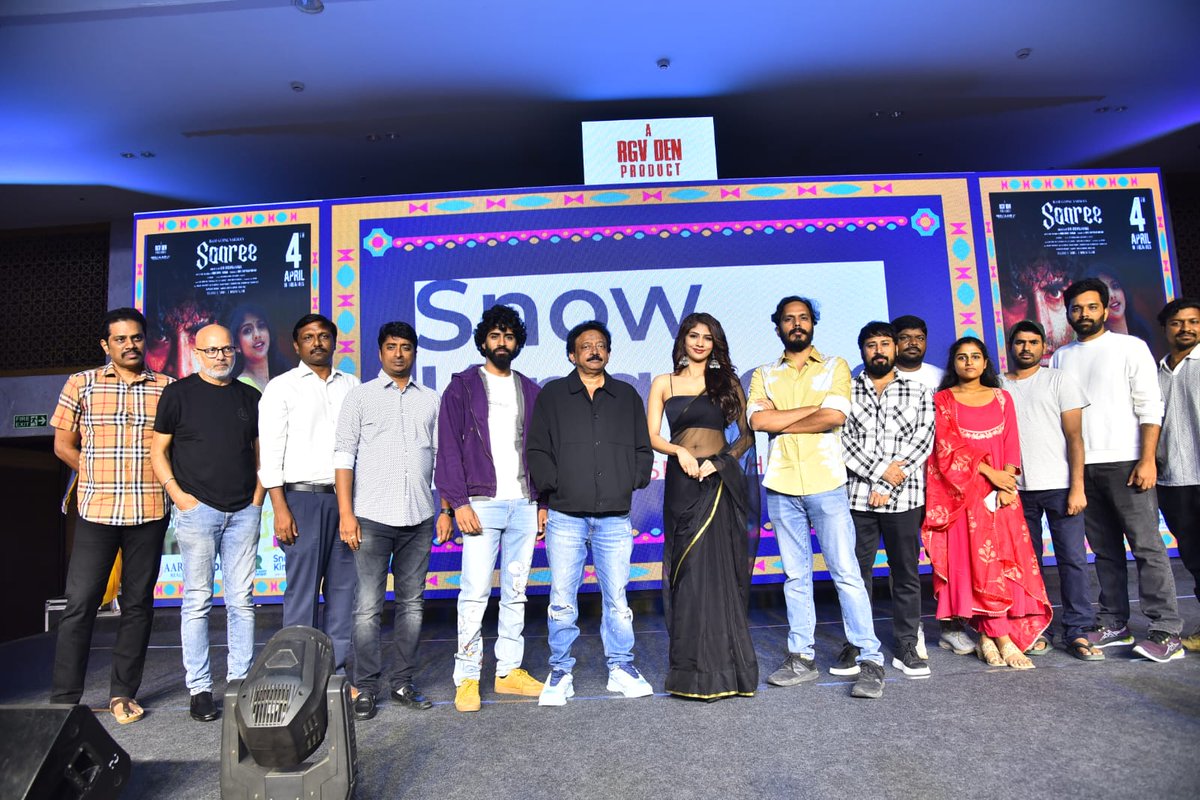 *Director Ram gopal varma's "Saree" Movie Pre release event Held grandly, the movie will be releasing on 4th of this month*

The pre-release event of Director Ram gopal varma's "Saree" Held grandly in Hyderabad. The film stars Satya yadu and Aaradhya Devi in the lead roles.
