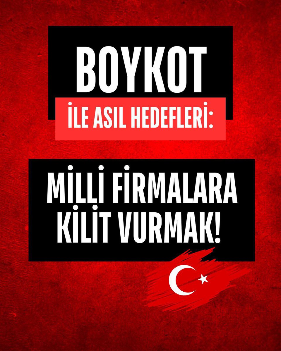 Boykot adı altında yerli ve milli markalarımıza zarar vermeyelim. Toplumsal birliğimizi koruyalım!

#BoykotDegilMilliZarar