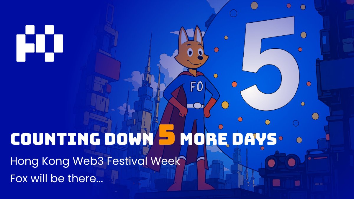 Fo_Coin's tweet photo. 🇭🇰 FO's Fox 🦊 will be present at the 2025 Hong Kong Web3 Festival week!

⏳ Counting down 5 days to one of the biggest Web 3 global event!

🤝 It's your chance to meet us in person and get firsthand alpha!

🚀 This is a significant event, marking our next milestone leading up to the launch of FoCoin

🇭🇰 FO 的狐狸 🦊 將出席 2025 香港 Web3 嘉年華週！

⏳ 倒數 5 天，即將迎來全球最大的 Web 3 活動之一！

🤝 這是您親自與我們見面並獲得第一手資訊的機會！

🚀 這是一個重要活動，標誌著我們在 FoCoin 推出前的下一個里程碑