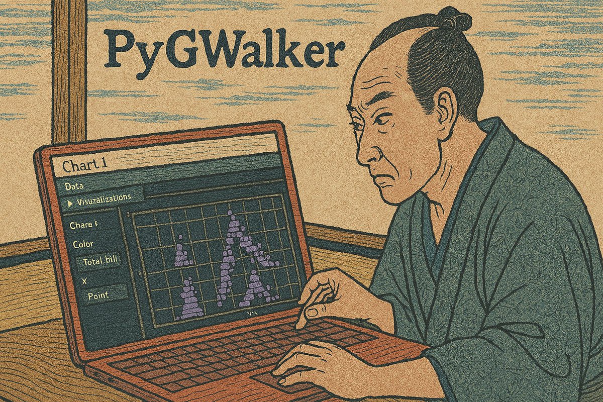 ob12er's tweet image. pygwalker × Ukiyo-e style design. AI is truly unlocking so many different possibilities.