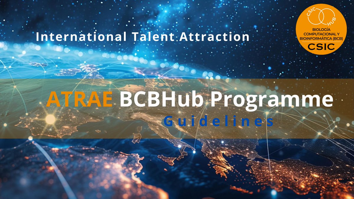RAICEX (@raicex_es) on Twitter photo ‼️ATRAE-BCBHub program at <a href="/CSIC/">CSIC</a>: seeking Computational Biologists and Bioinformaticians from all backgrounds and nationalities 🌎
🔗
conexion-bcb.csic.es/atrae-bcbhub-p…
📝Register for info webinar saco.csic.es/apps/forms/s/C…
👉EoI saco.csic.es/apps/forms/s/S…
#bioinformatics #computationalbiology ‼️ATRAE-BCBHub program at <a href="/CSIC/">CSIC</a>: seeking Computational Biologists and Bioinformaticians from all backgrounds and nationalities 🌎
🔗
conexion-bcb.csic.es/atrae-bcbhub-p…
📝Register for info webinar saco.csic.es/apps/forms/s/C…
👉EoI saco.csic.es/apps/forms/s/S…
#bioinformatics #computationalbiology